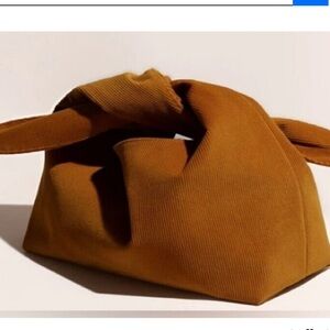 Merit Corduroy Tie-Top Cosmetic Pouch in Tan